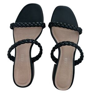 Sincerely Jules Neptune Women's Slides Sandals Size 7 Black Braided Straps